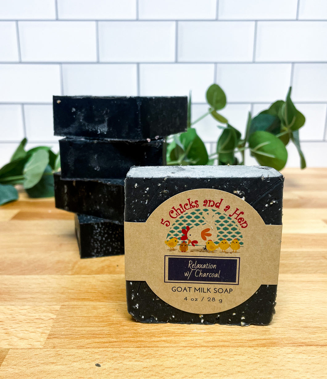 Relaxation WITH ACTIVATED CHARCOAL Handcrafted Goat Milk Bar Soap