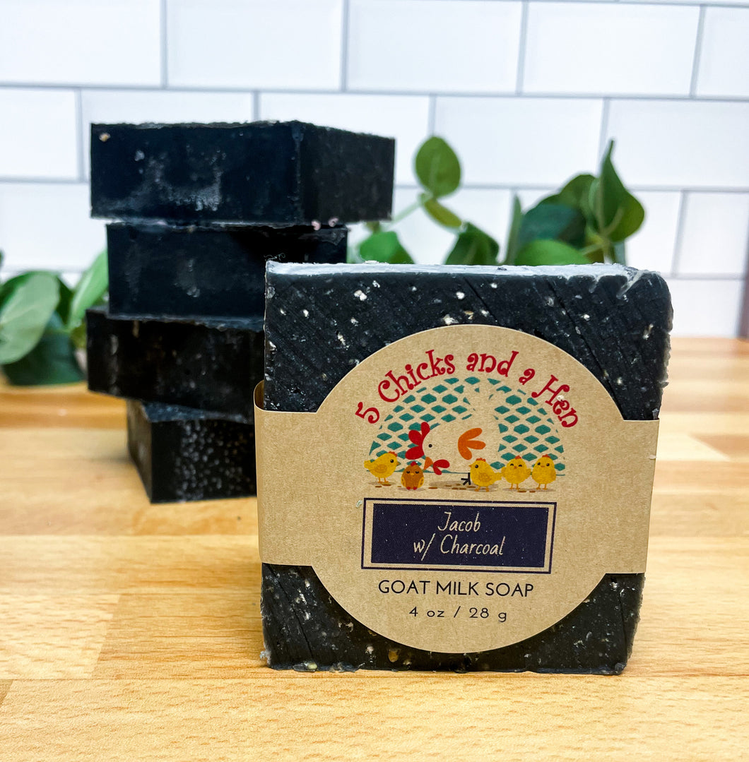 Jacob WITH ACTIVATED CHARCOAL Handcrafted Goat Milk Bar Soap