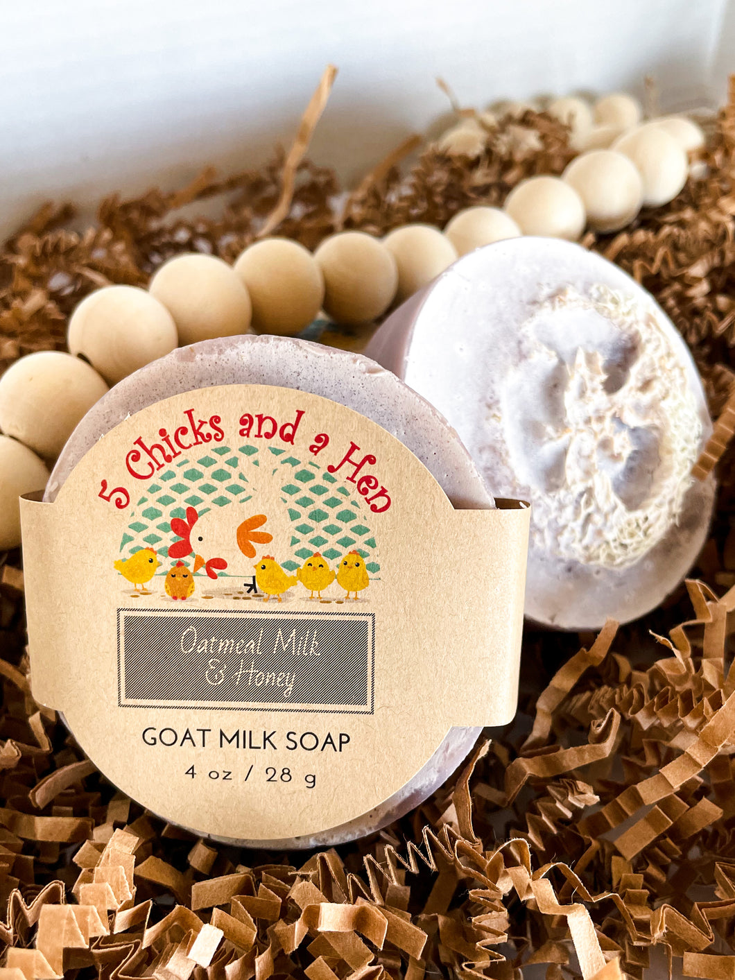 Oatmeal Milk & Honey Handcrafted Goat Milk Bar Soap with LOOFAH
